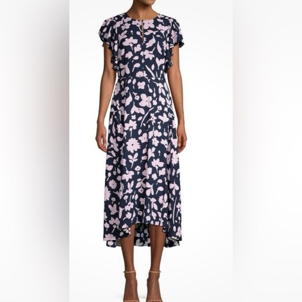 Kate Spade New Splash Ruffle Sleeve Midi Dress Size 00